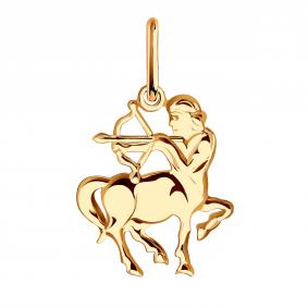 Золотая подвеска Знак зодиака Стрелец МАГНАТ М1106 стрелец М1106 стрелец фото